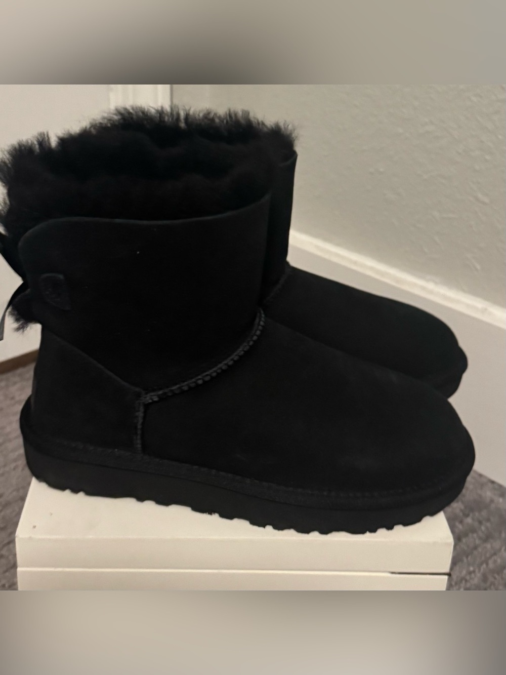 UGG Black Mini Bailey Bow Boots